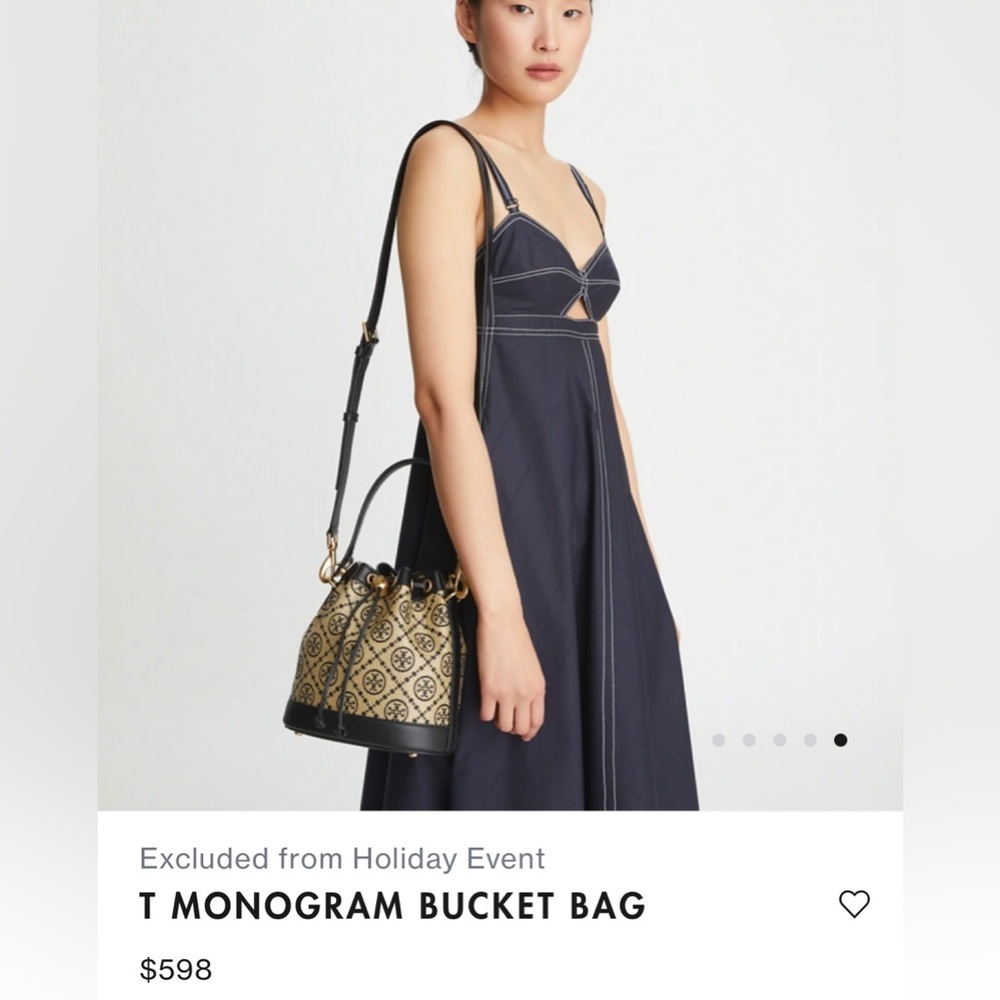 Tory Burch T Monogram Chenille Bucket Bag